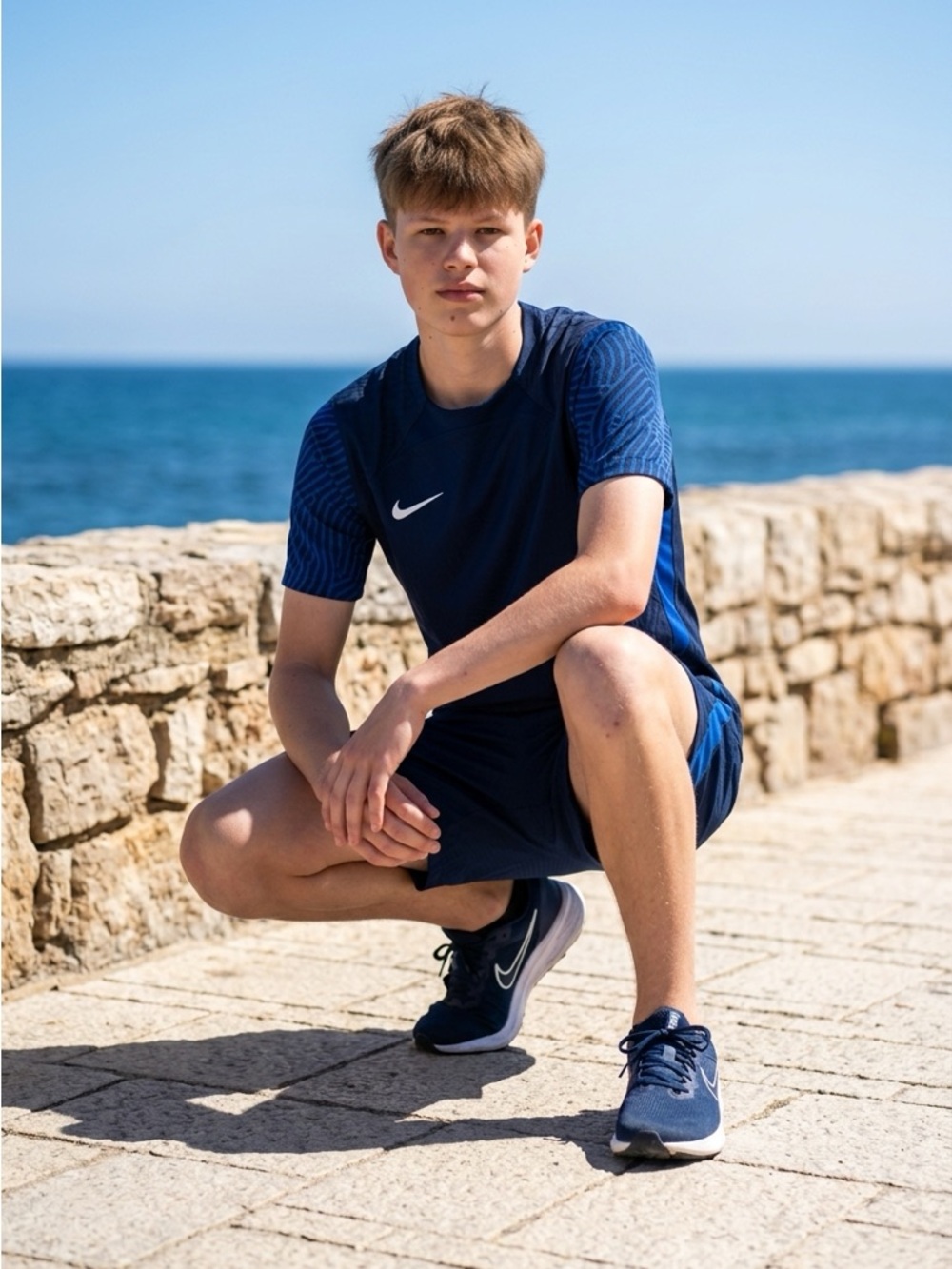 Nike Youth Large Dark Blue and Navy Dri-Fit Athletic Shirt